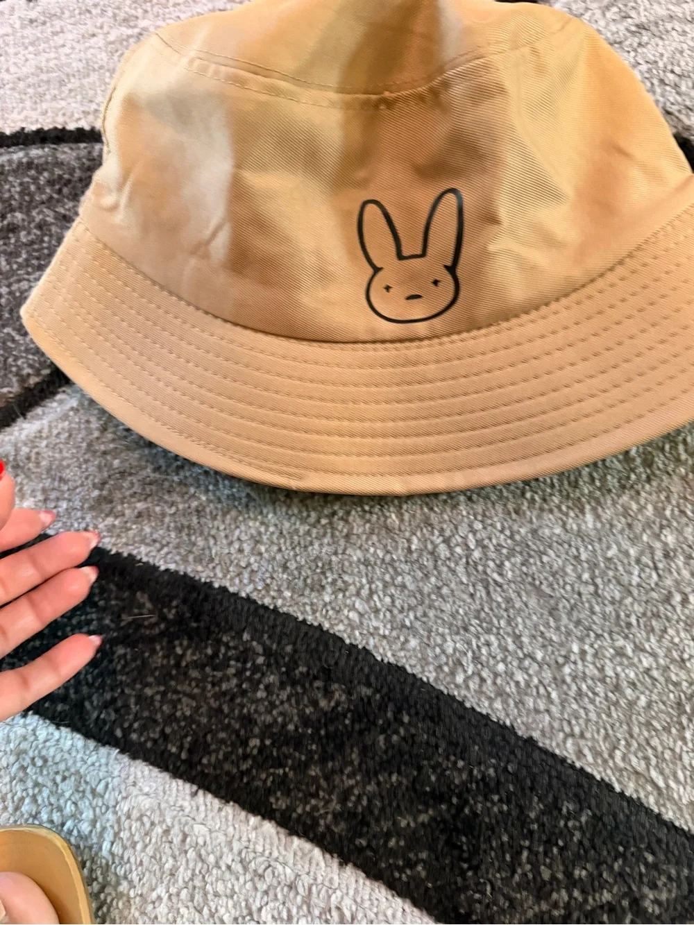 Tan Bunny Logo Bucket Hat - Unbranded
